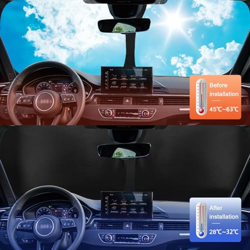 Osłona przeciwsłoneczna do samochodu, kompatybilna z Jeep Avenger 2023-2025 – osłona przeciwsłoneczna na przednią szybę samochodu, osłona przeciwsłoneczna, akcesoria