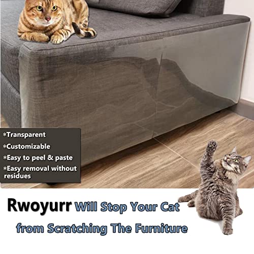 Rwoyurr Protetor de móveis para gatos, pacote com 14 protetores grandes para gatos, fita de treiname