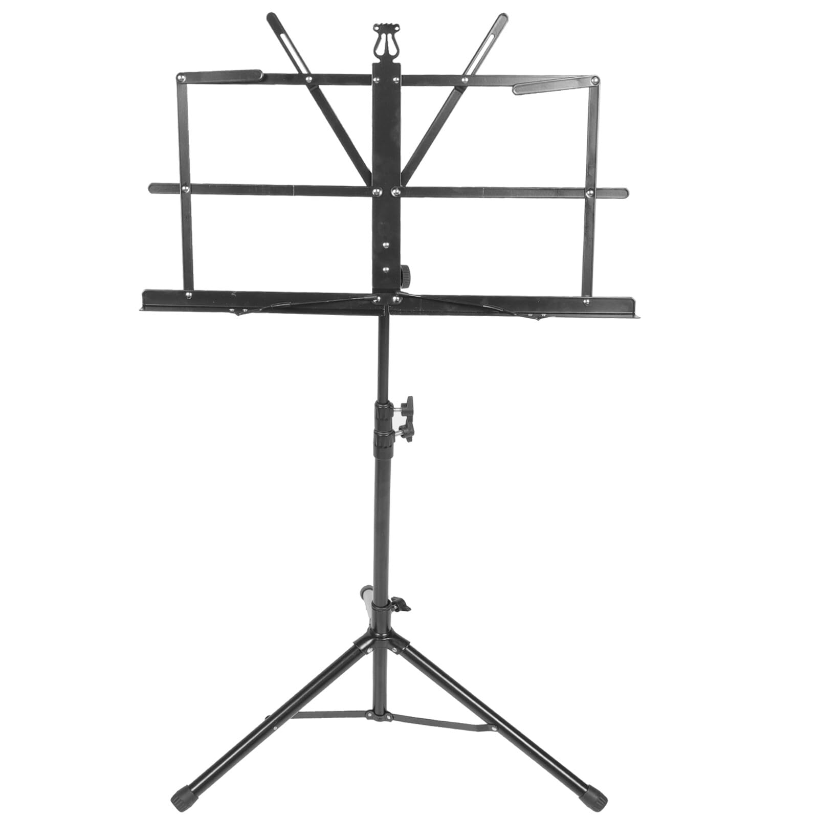 Atril de Partituras Plegable Trípode para Uso Doméstico | Hierro Negro, Base de Tres Patas, Portátil y Apto para Suelo, Uso Exterior