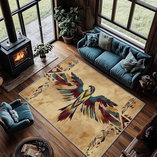 Tapis de zone de faune d'aigle du sud-ouest lavable et rustique - 3