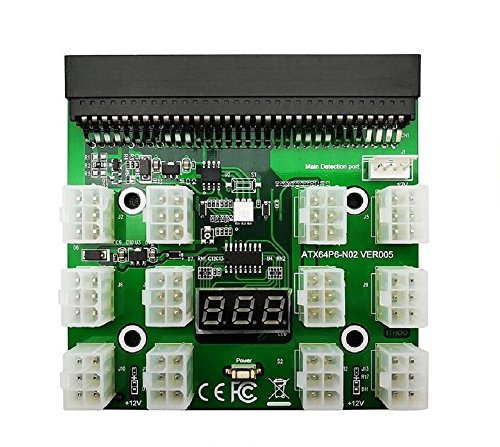 Tekit Ethereum Mining ETH ZEC LTC 1200W/750W Server PSU Power Supply Unit to GPU Breakout Board Adapter, Power Supply 12V GPU/PSU Breakout Board(GPU Breakout Board)