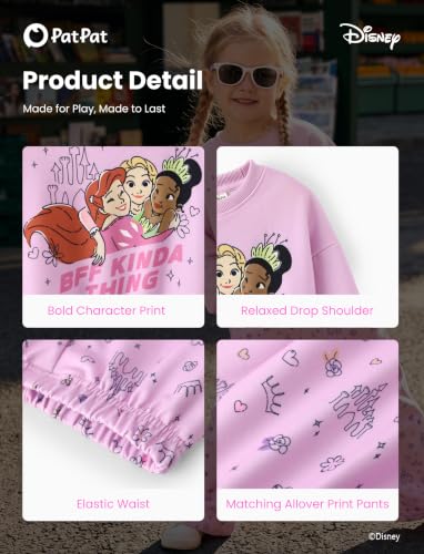 Image of Disney Outfits for Girls Long Sleeve Shirt Pocket Pant Toddler Sweatsuit
