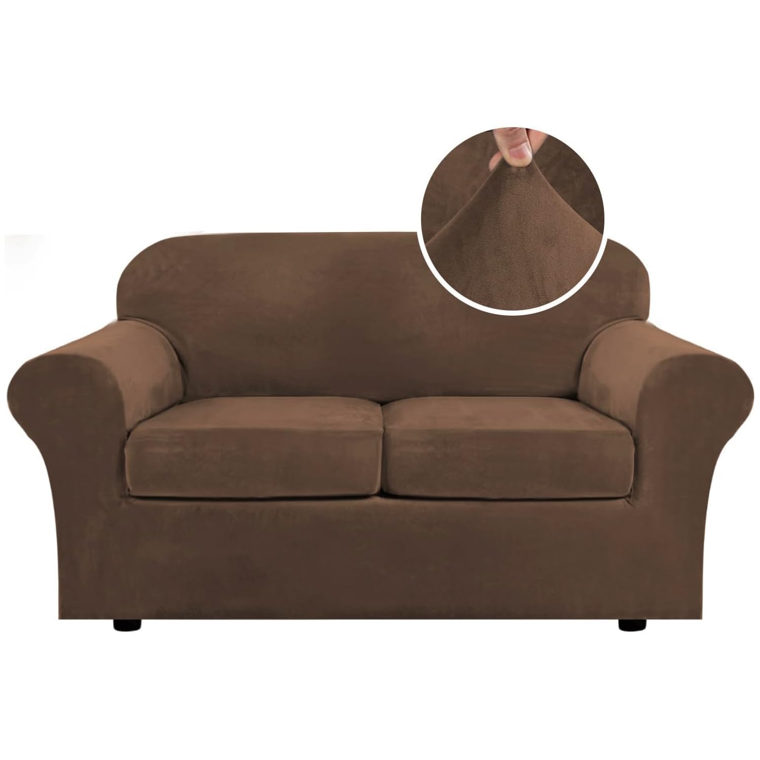 Amazon.com: H.VERSAILTEX Real Velvet Plush 3 Piece Stretch Sofa