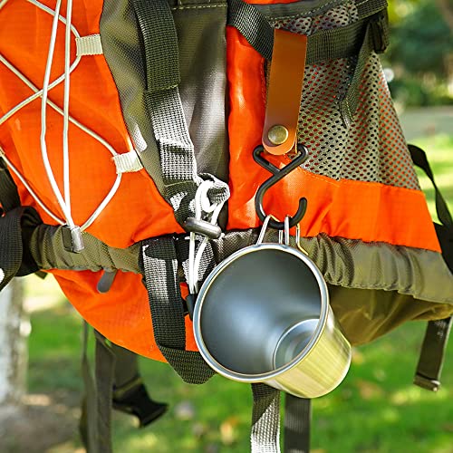 Homesen 4 PCS Gancho de PU para exterior antidesgaste Botão de metal Camping Caminhadas Pacote de Pi