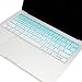 TOP CASE - Faded Ombre Series Keyboard Cover Silicone Skin Compatible with MacBook Pro 13 inch A1708 (No TouchBar) Release 2017 & 2016 / MacBook 12-inch Retina A1534 - Aqua Blue & White