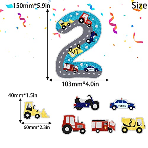 Transport Truck 2Nd Birthday Cake Toppers Set Of 7 - Construction Truck Themed Party Or Emergency Themed Party Decorations For Boys Or Girls - Sugargera #TOP1