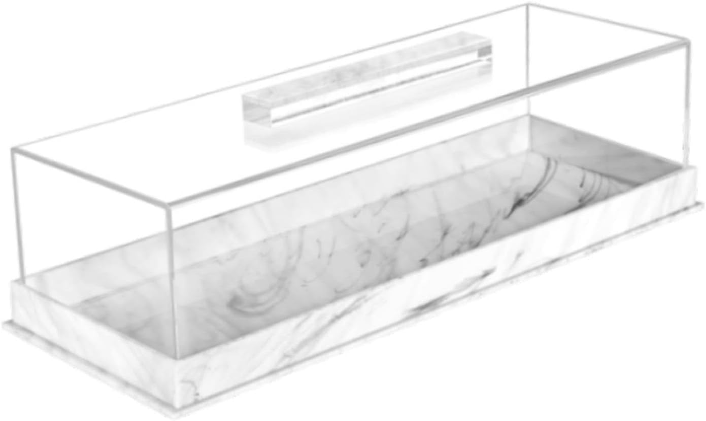 Perfeclan Bakery Pastry Display Case Display Box with Clear Lid Cake Stand Cake Holder for Baby Shower Party Birthday Countertop Cheese, White