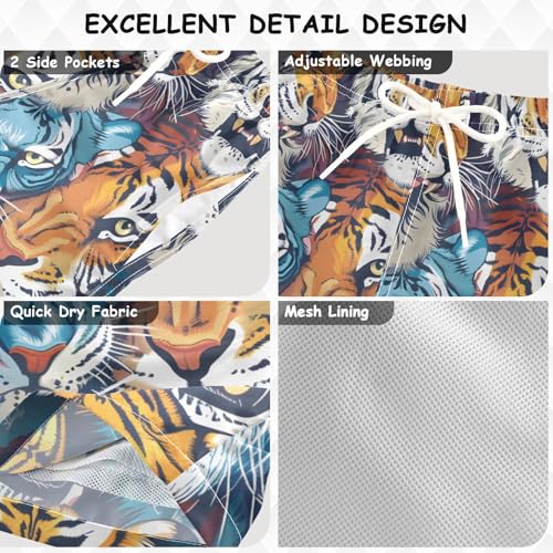 OREZI Boys Swim Trunk Tiger Bathing Suit Swim Shorts for Toddler Kids Teens3