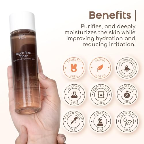 Image of Black Rice water Toner for open pores tightening & unclogging | non-comedogenic | For all skin types | 150ml