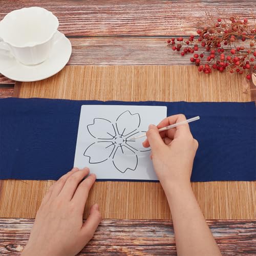 Image of WEBEEDY DIY Sashiko Pillowcase Template Set for Traditional Japanese Sashiko Pattern Fabric Pillowcase Embroidery Kit Stitching Sashiko with Video Instructions for Home Sofa Decor, 15.7x15.7inch
