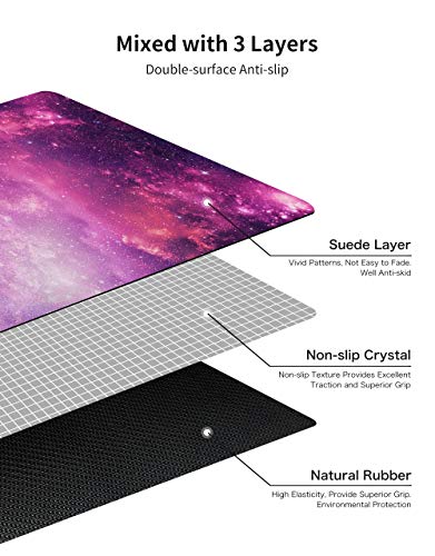 Nuveti Printed Travel Yoga Mat-1/16 Inch Thick Non Slip Fitness Workout Mat With Carrying Bag, Foldable Lightweight Suede & Natural Rubber Yoga Mat For Yoga Pilates And Fitness 72" L X 24" W X 1.5Mm #TOP3