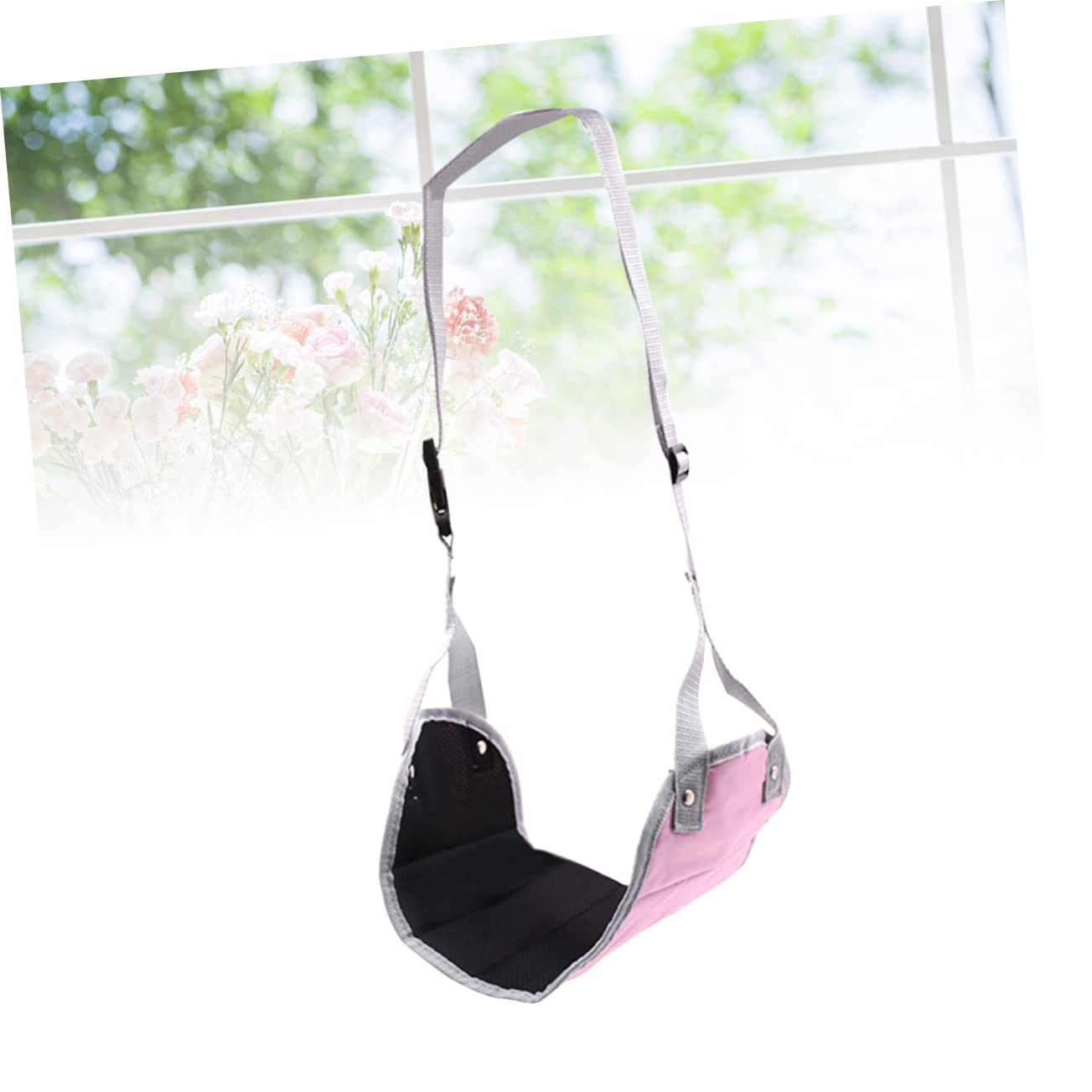 Tofficu 2pezzi Poggiapiedi Portatile Regolabile Per Ufficio e Viaggio Supporto Per Leggi e Schiena Cuscino Hammock Per Aereo Rosa