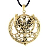 Dryad Design Bronze Inanna Ishtar Pendant Queen of Heaven Goddess Wiccan Pagan Jewelry - 1.75 Inches Diameter