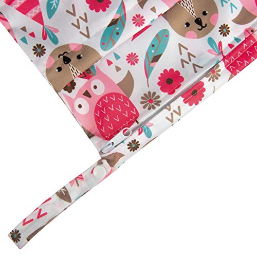 Image of Babygoal Wet Dry Bags for Baby Cloth Diapers, Washable Travel Bags, Beach, Pool, Gym Bag for Swimsuits & Wet Clothes with Two Zippered Pockets 3 Pack, 3LN11