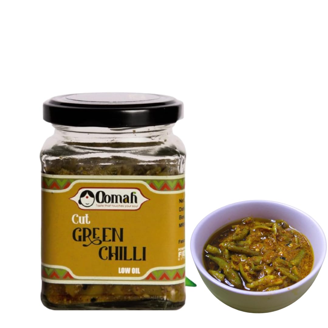 Oomah Fooods Cut Green Chilli Pickle | Hari Mirch ka Achar | Handmade Stuffed Chilli Pickles | Hot, Spicy & Tangy Pickle | Oil free | No Artificial Flavours, 200 gms (B0C62DTXW4) Amazon Price History, Amazon Price Tracker