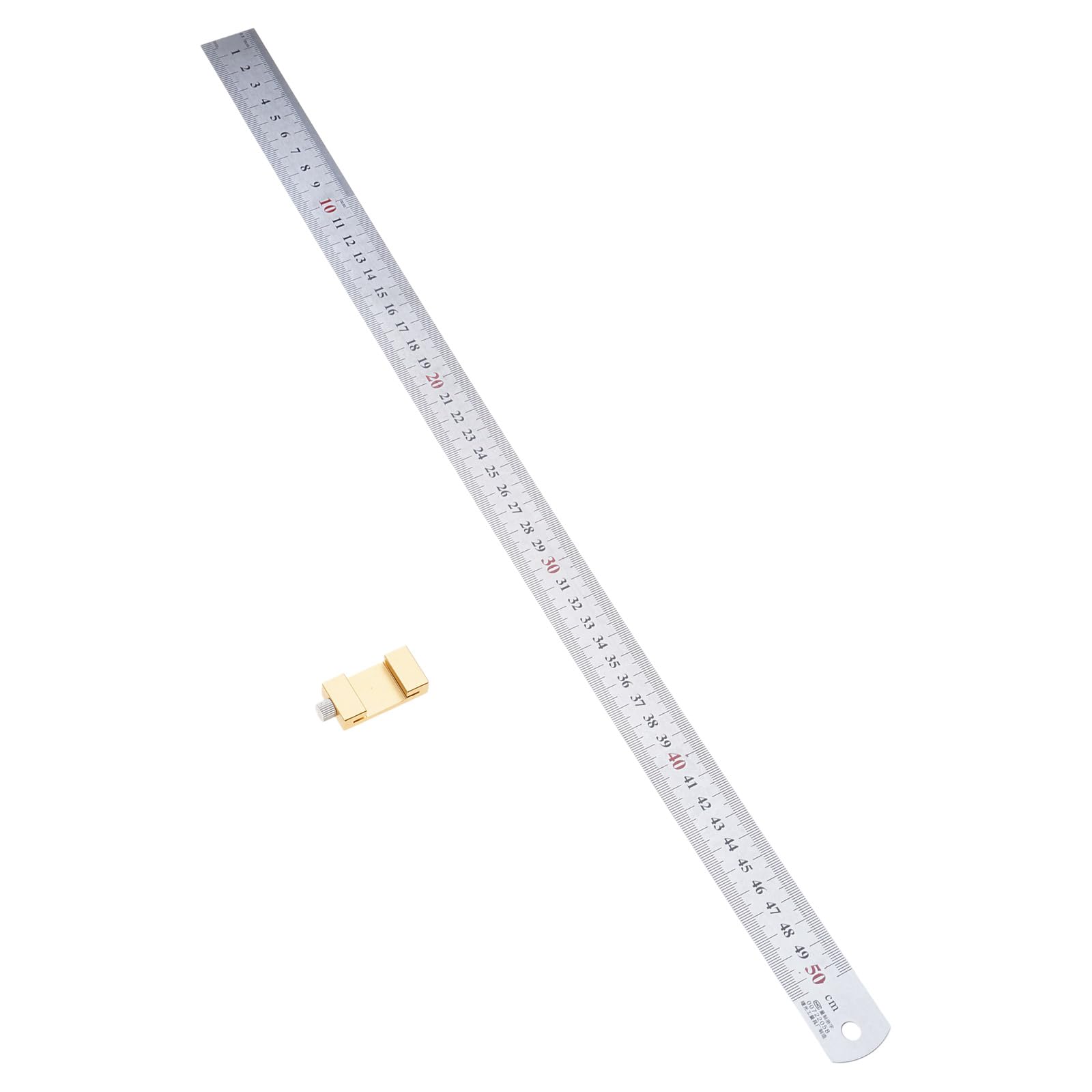 Hdoytxxm 50Cm Aluminum Woodworking Ruler With Positioning Block Carpenter Measuring Tool For Measurement In Carpentry Projects Accuracy Woodworking Measuring Ruler