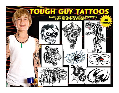 Kid's Temporary Tattoos - Tough Guy Tattoos for Boys #2