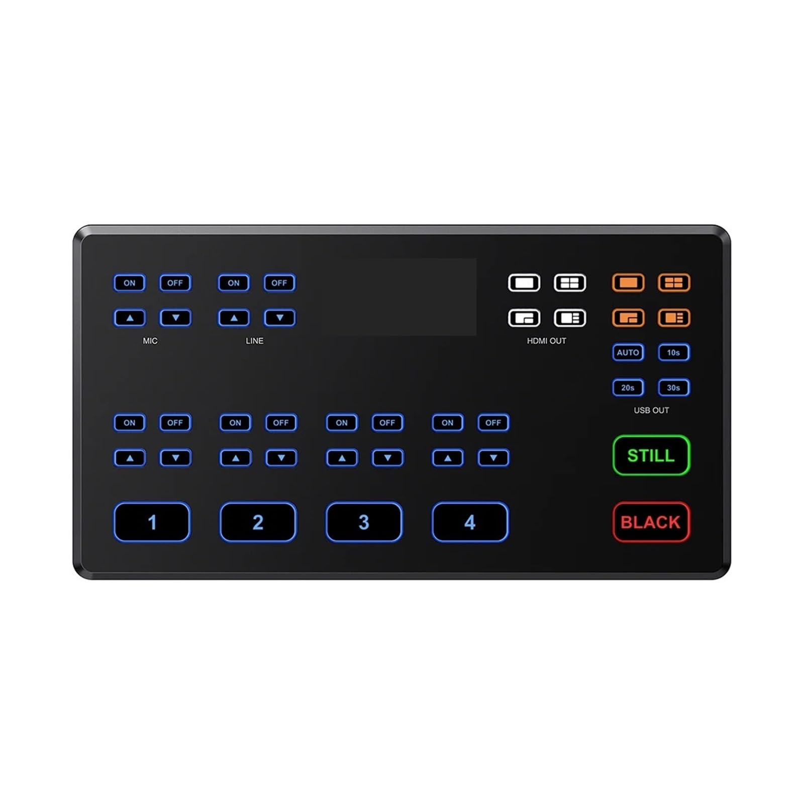 Karta przechwytująca miksera wideo Live Switch 4 do transmisji strumieniowej na żywo, wejście liniowe TRS 3,5 mm/zestaw słuchawkowy CTIA