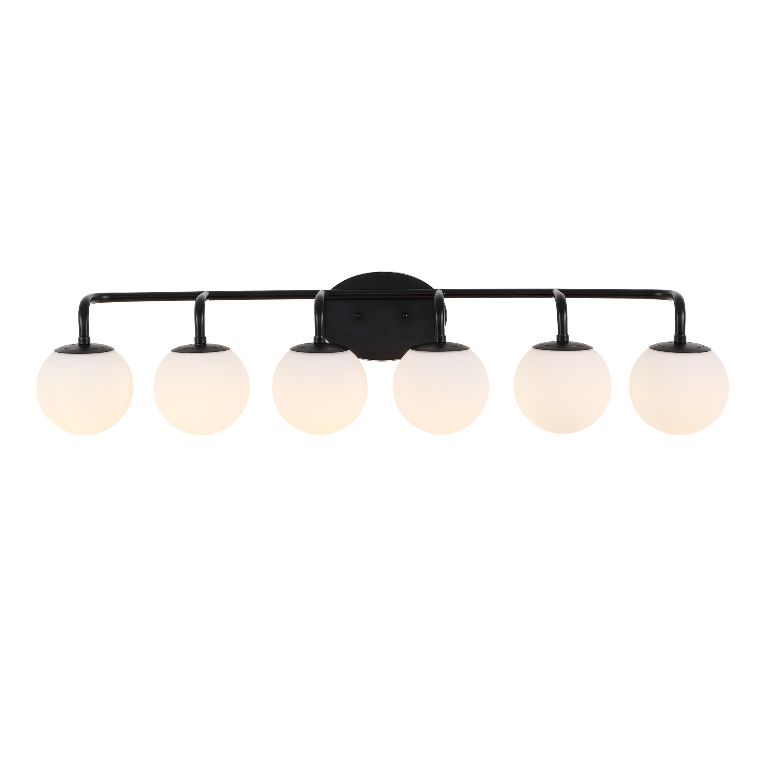 JONATHAN Y Louis Parisian Globe 40" Vanity 6-Light, Black
