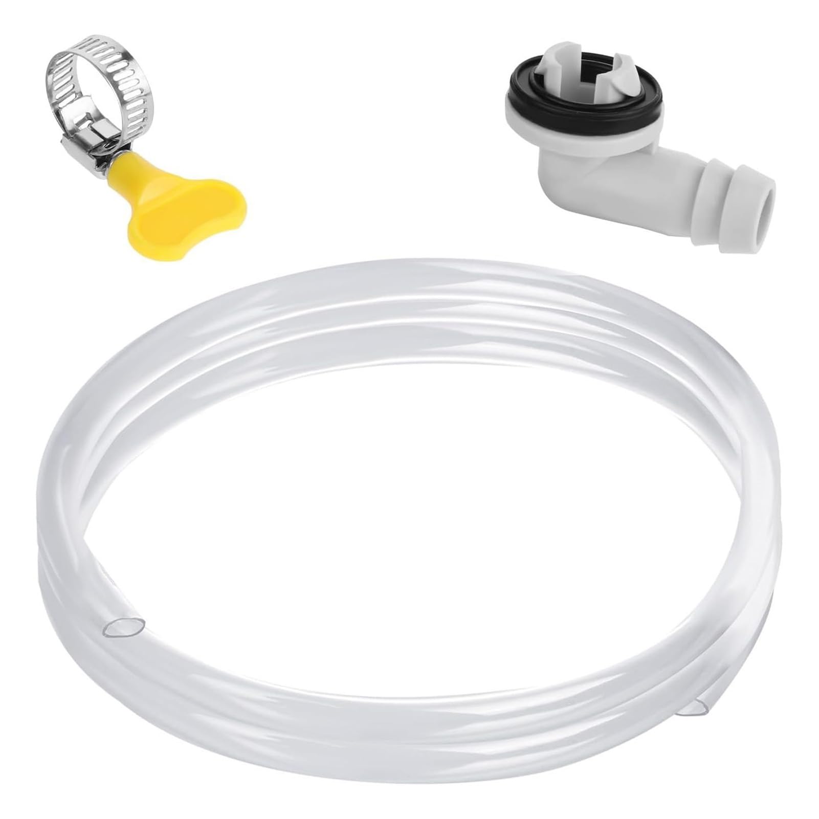 bayicie AC Drain Hose Kit 15mm Universal Condensate Drain Tube with Leak-Proof Rubber Gasket & Clamp Transparent PVC