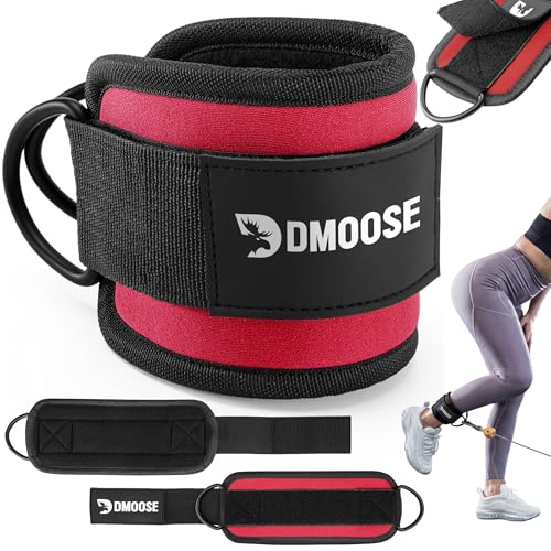 Image of DMoose Ankle Strap for Cable Machine - One Size Fit with Premium Padding, Workout Kickback Ankle Cuffs, Ankle Bands for Working Out, Booty Workouts, Leg Extension, Hip Abductors & Lower Body Exercises