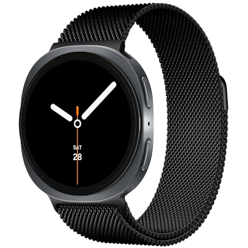 Image of Compatible with Samsung Galaxy Watch 8 Strap Metal 40mm /44mm magnetic milanese Loop Galaxy Watch 8 Classic Band 46mm Replacement Watchband Black Gold Rose Pink (No Watch)