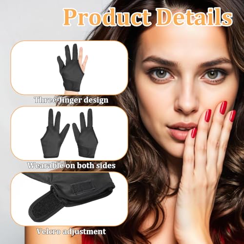 2 pcs heat resistant gloves for hair styling three-finger professional curling iron barber glove reusable hair dye heat protector gloves proof sublimation for curling wand flat iron hot-air brush