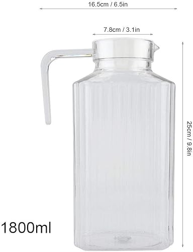 Miniatura 2 de Fdit Botella de acrílico transparente a rayas para agua fría con tapa, ideal para té frío casero o para botellas de leche, botellas reutilizables