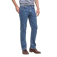 Lee Uomo Brooklyn Straight Jeans, Blu (Mid Stonewash Blue)