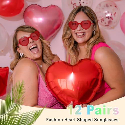 Image of Heart Sunglasses 12 /18 /24 Pcs Heart Shaped Glasses for Women Cute Funny Party Glasses Party Favors Accessories