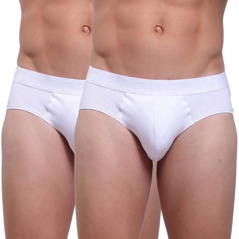 ZoiroMen Cotton Blend Solid Soft Classic Brief (Pack of 2)