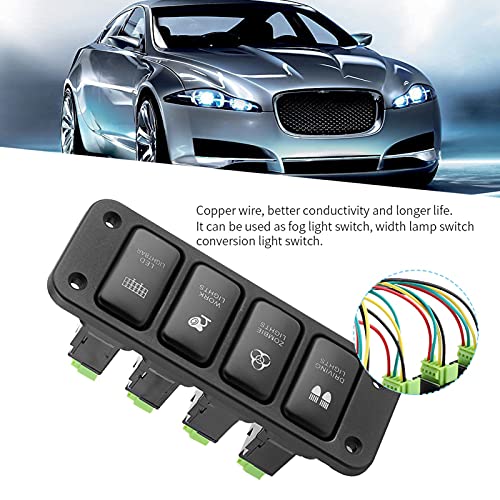Luz de pantalla LED en panel de interruptor de 4 bandas de carcasa ABS 4