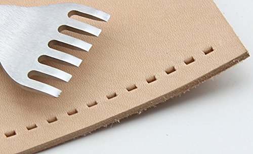 Gaosi Tools Stainless Steel 1 2 4 6 Prong Flat Chisel Leather Craft Tools Hole Punch Tool Set Diy. Lacing Stitching Chisel Punch Tool 3mm Width - Thumbnail 3
