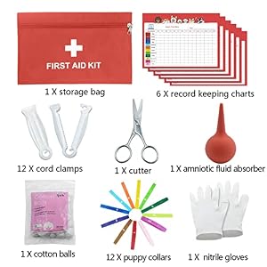 Puppy Whelping Supplies Whelping Kit for Puppies Birth Newborn Dogs Cats Pet with 6 Record Keeping Charts Puppy Collars Bulb Aspirator Cord Clamps Umbilical Scissors Puppy Whelping Supplies Whelping Kit for Puppies Birth Newborn Dogs Cats Pet with 6 Record Keeping Charts Puppy Collars Bulb Aspirator Cord Clamps Umbilical Scissors