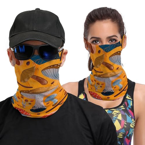 Neck Gaiter Various Mushrooms Face Mask for Travel Face Cover Scarf for Men Women Elastic Headbands Wind-proof Bandana for Skiing Fishing Hiking Cycling