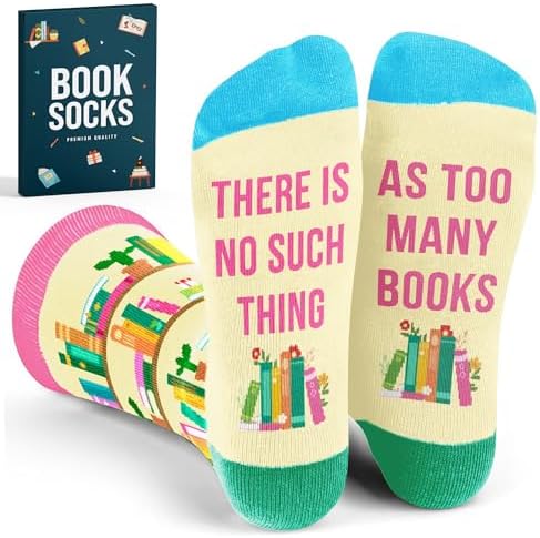 Book Lover Gift Ideas - Reading Socks for Women, Cute Accessories for Reading Lovers, Stocking Stuffers for Readers, Unique Gifts for Book Readers, Cool Presents for People Who Love to Read