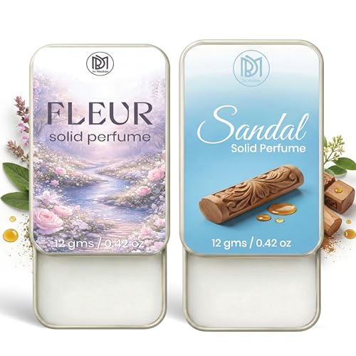 Image of Dr.Mashur Solid Perfume |sandal&Fleur Alcohol Free Wax Perfume Balm, Long Lasting | Pocket Tin 12g, Pack Of 2| Non Greasy Smooth Glide, Travel Friendly Men And Women