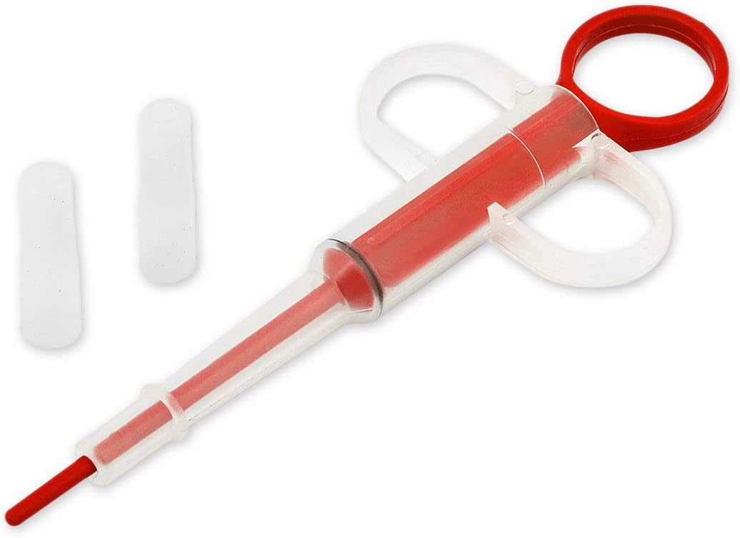 DS. DISTINCTIVE STYLEDSstyles Plastic Pet Pill Tablet Feeder Durable Injector Syringes Medical Feeding Tool with Soft Tip for Cats Dogs (Red)
