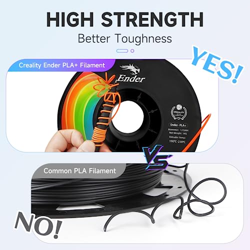 Image of Creality 3D Printer Filament, PLA Plus Filament 1.75mm Rainbow, PLA Pro Toughness Upgraded Dimensional Accuracy + /- 0.03mm, 1KG Spool(2.2lbs) Ender PLA+ Filament for Most 3D Printer