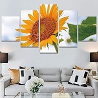 SIGNWIN 5 Panel Canvas Wall Art Modern Art Decorative Elements Dramatic Floral Multicolor Photography Single for Home Decorations Ready to Hang - 12