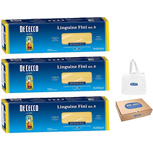 De Cecco Semolina Pasta, Linguine Fini No.8, 1 Pound (Pack of 3)