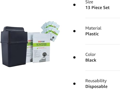 Miniatura 5 de Sistema de atrapador de grasa/contenedor de almacenamiento de grasa con doce bolsas de grasa desechables para grasa de tocino y eliminación de