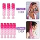 Aomig Braids Extensions, 2PC Ombre Kunsthaar zum Einflechten,24 Haarsträhnen zum Braiding Hair, Einflechten Haar Flechten Extensions für Haar Box Braid Einflechten Zöpfe（Rosa/Hellrosa ）