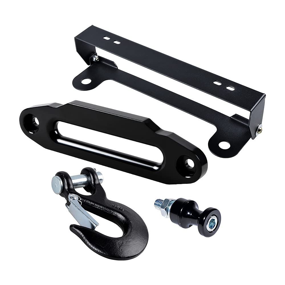 AMOPACORP Forged Steel Safety Latch Clevis Hook + Black Winch Rope Hook Stand and Aluminum Standard 10
