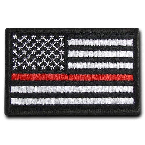 RAPDOMTactical T91-USA-TRL Canvas Patch (3"X2"), USA, Thin Red Line, Black