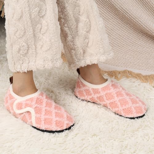 Image of Ibeauti Women Mens House Slippers Lightweight Comfy Barefoot Slipper Socks Rubber Sole House Shoes for Indoor /Outdoor Bedroom Travel