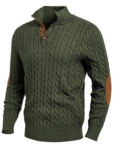 JMIERR Sweaters for Men Soft Cable Knit Casual Long Sleeve