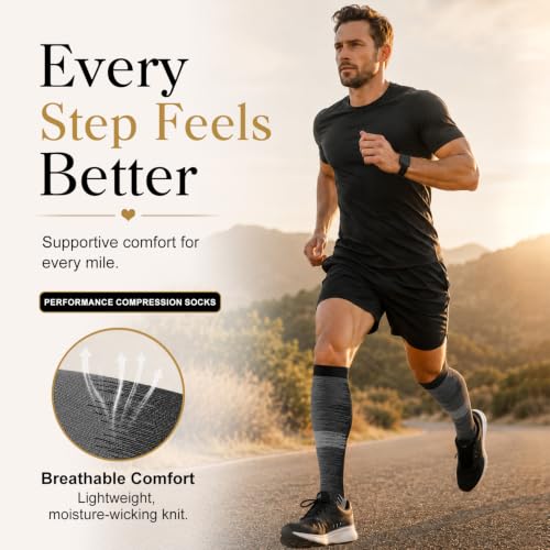 Image of Laite Hebe 4 Pairs-Compression Socks for Women&Men Circulation-Best Support for Nurses,Running,Athletic