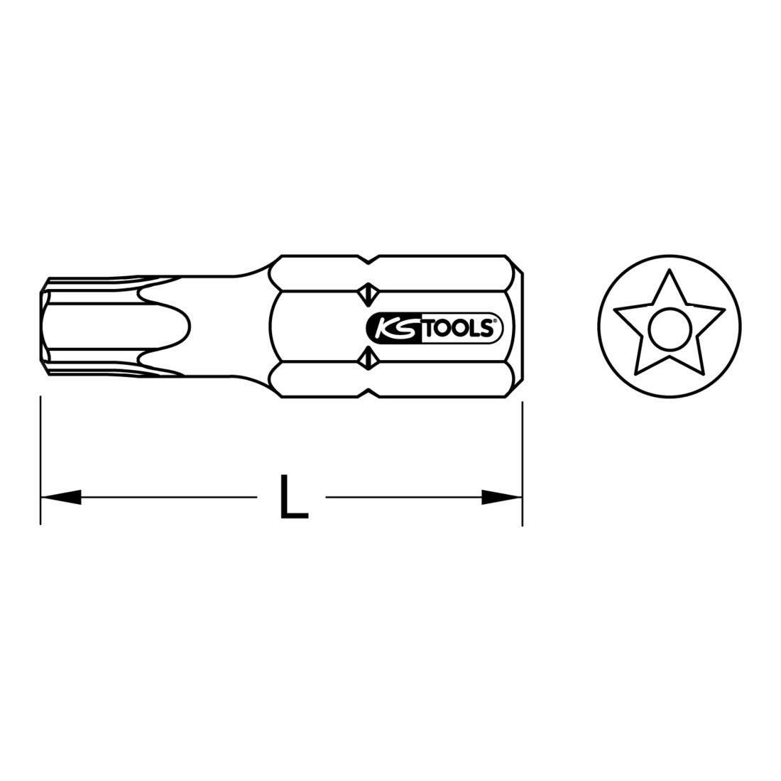 SK Hand Tool 1/4" Classic Bit tamperproof Five Star, TS45, Clear - Image 2
