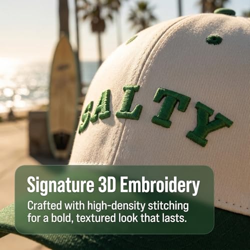 Gorra trucker bordada para playa ajustable en verde miniatura 2